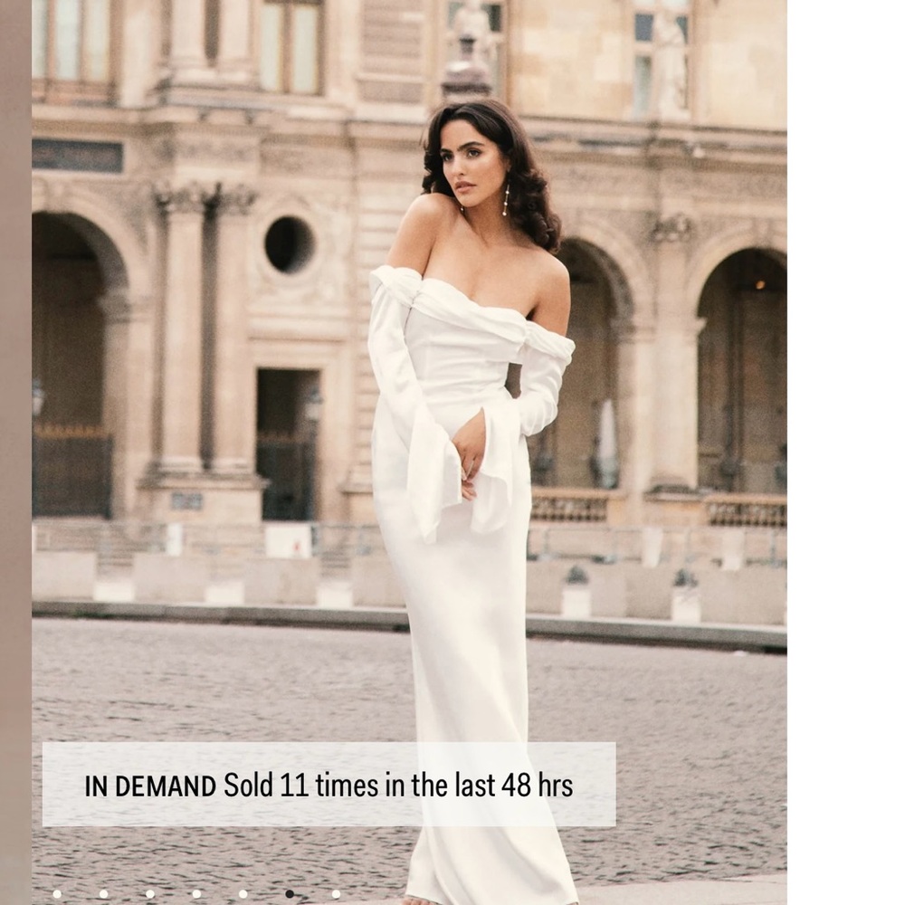 Meshki White Off-Shoulder Long Sleeve Bridal Gown